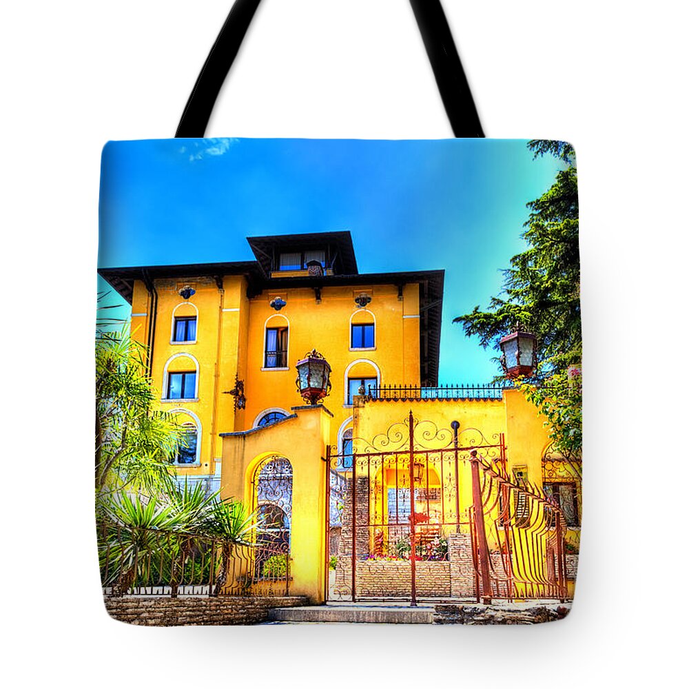 Sirmione Tote Bag featuring the photograph Villa in Sirmione by Gina Koch