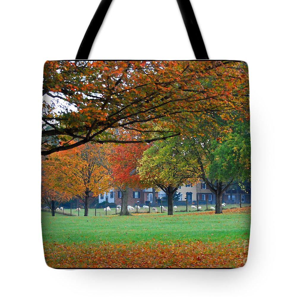 Autumn Tote Bag featuring the photograph Village Autumn by Kerri Farley