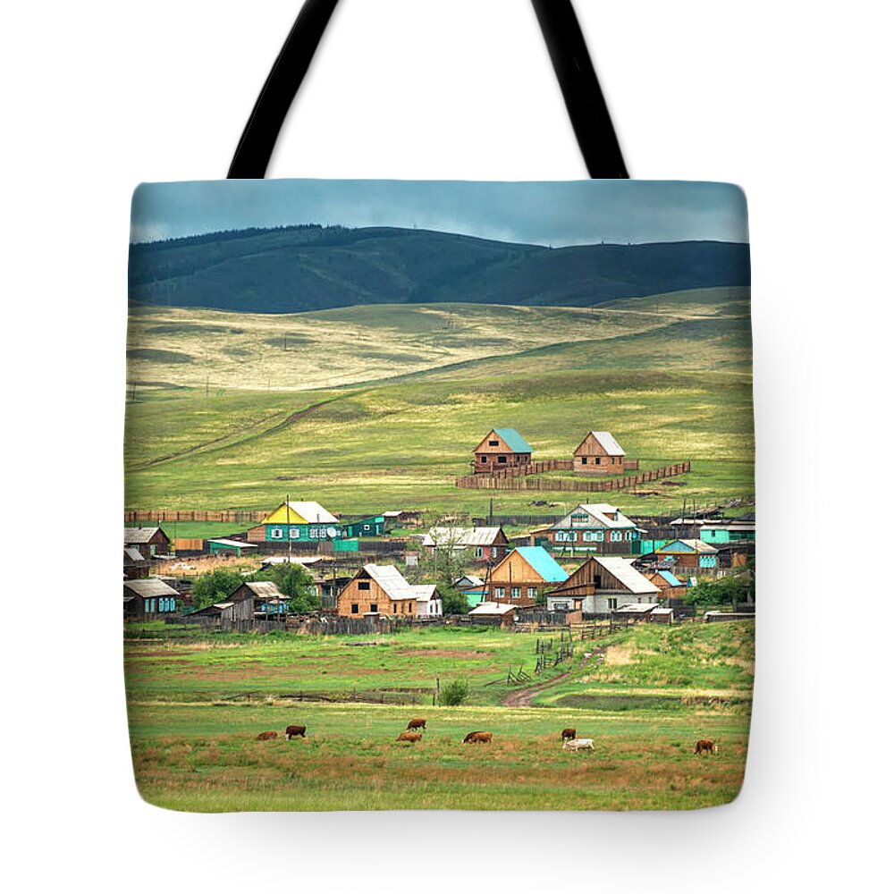 Tranquility Tote Bag featuring the photograph Village In Siberia by Nutexzles