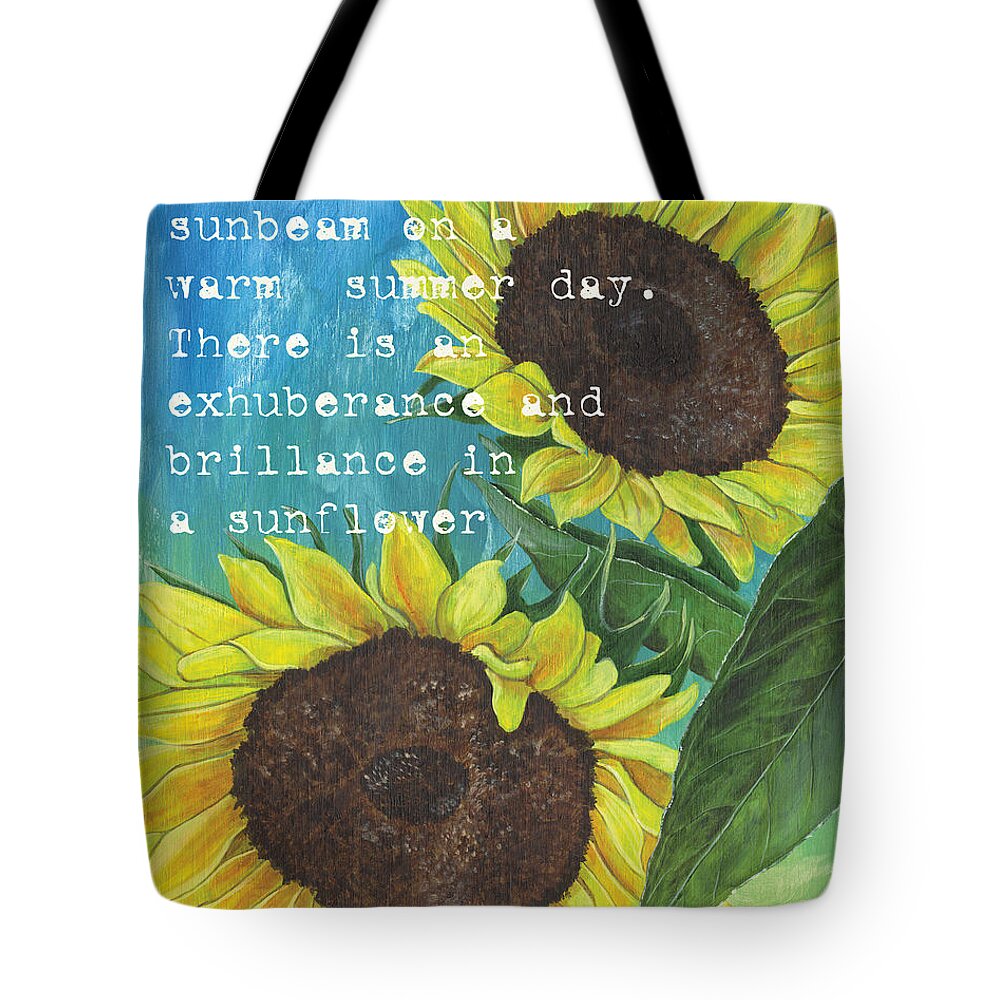 Flowers Tote Bag featuring the painting Vince's Sunflowers 1 by Debbie DeWitt