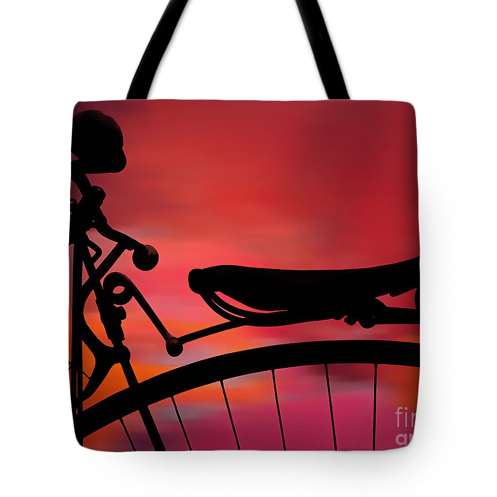 Antique Bicycle Digital Art Tote Bag featuring the mixed media Vintage Bicycle by Marvin Blaine