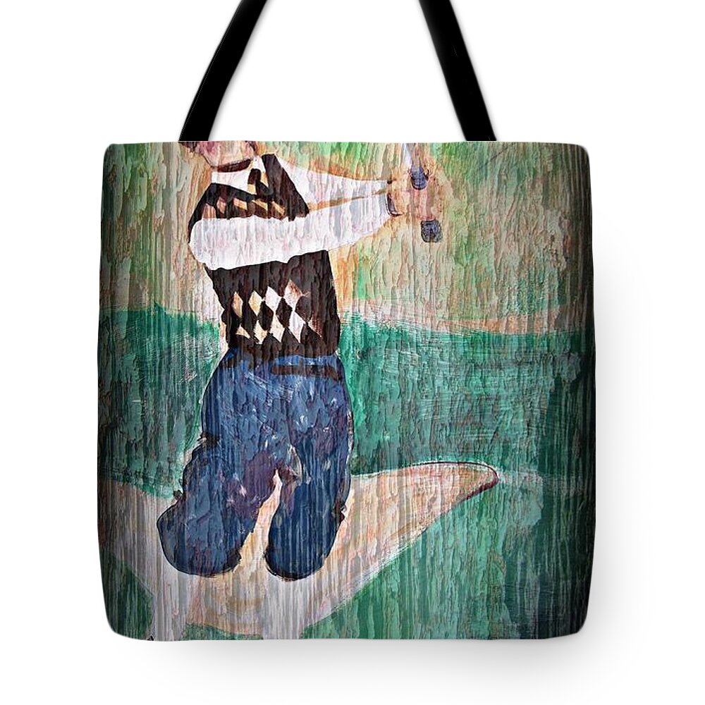 Golf Tote Bag featuring the photograph Vintage Golfer by Judy Palkimas