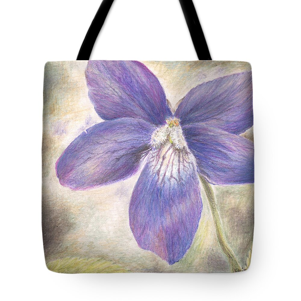 Flower Tote Bag featuring the painting Violet by Pris Hardy