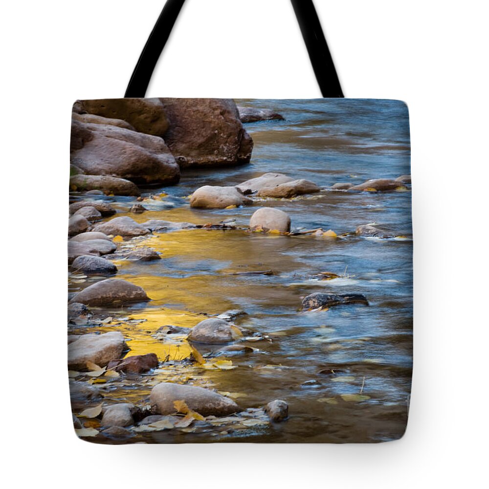 Autumn Tote Bag featuring the photograph Virgin River Reflections by Fred Stearns