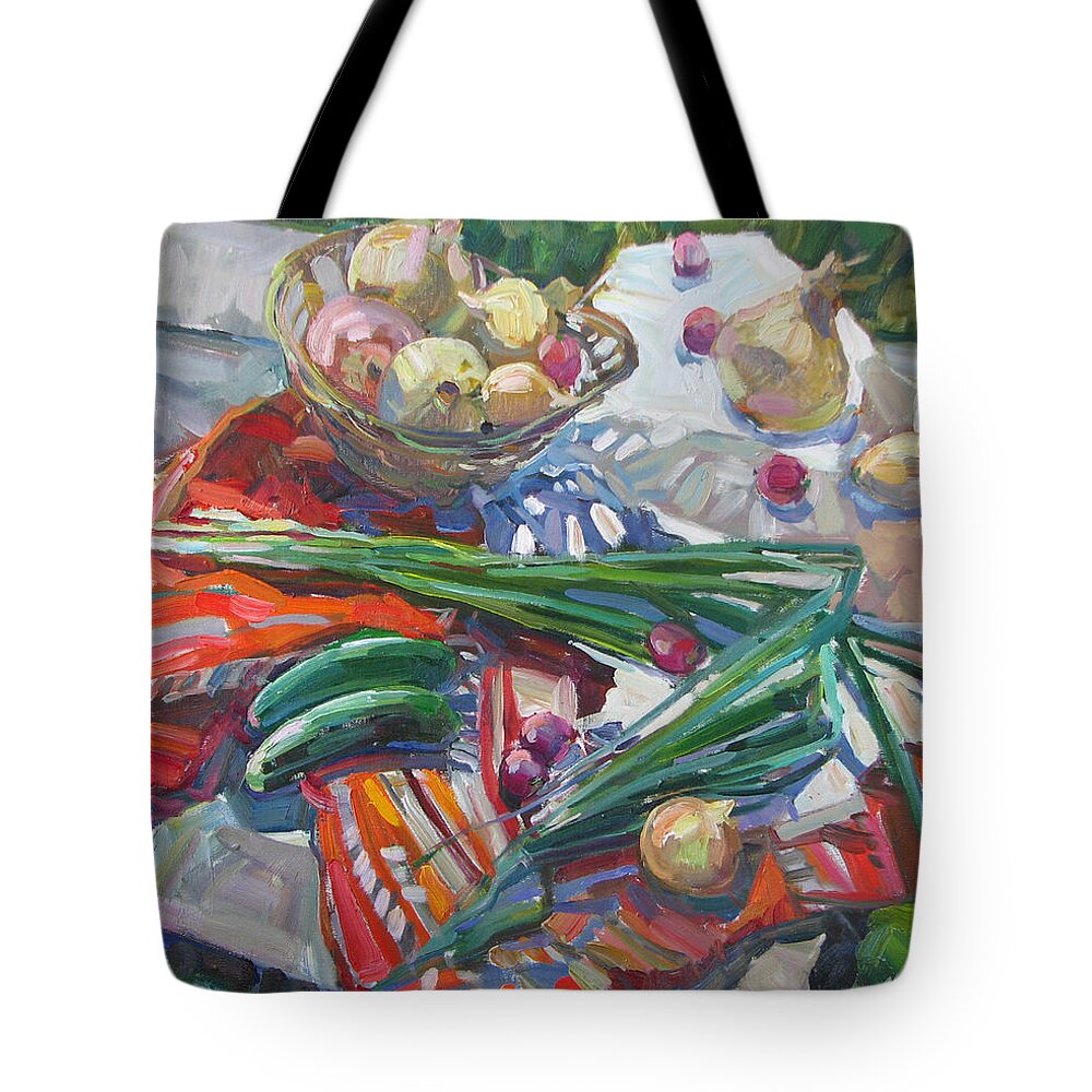 Still Life Tote Bag featuring the painting Vitamin Still Life by Juliya Zhukova