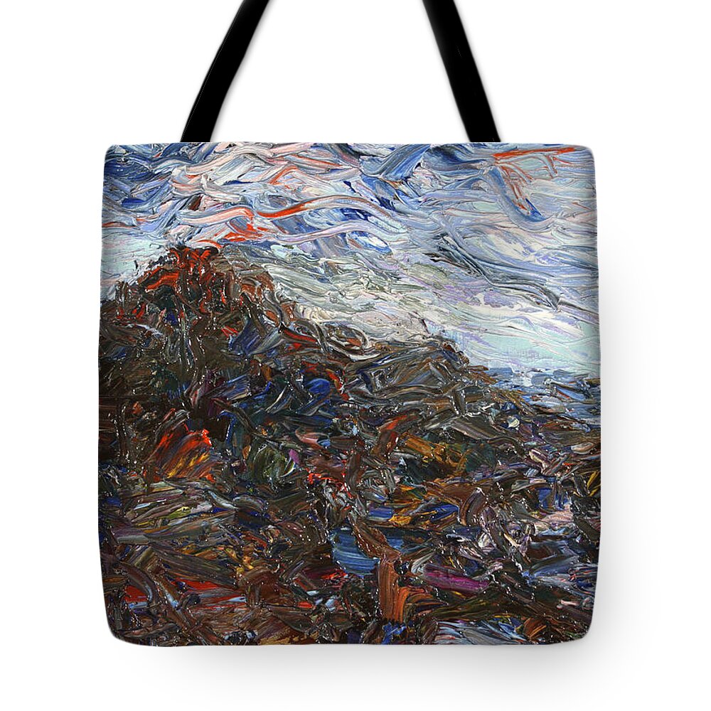 Volcano Tote Bag featuring the painting Volcano by James W Johnson
