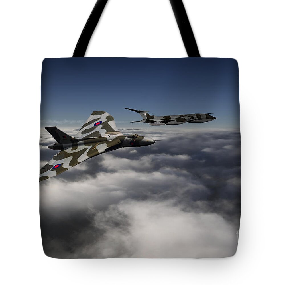 Avro Tote Bag featuring the digital art Vulcan and Victor by Airpower Art
