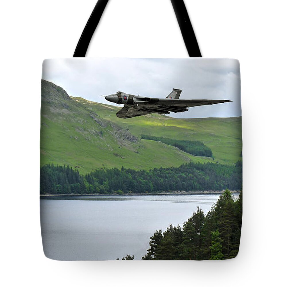 Avro Vulcan Bomber Tote Bag featuring the digital art Vulcan Pass by Airpower Art