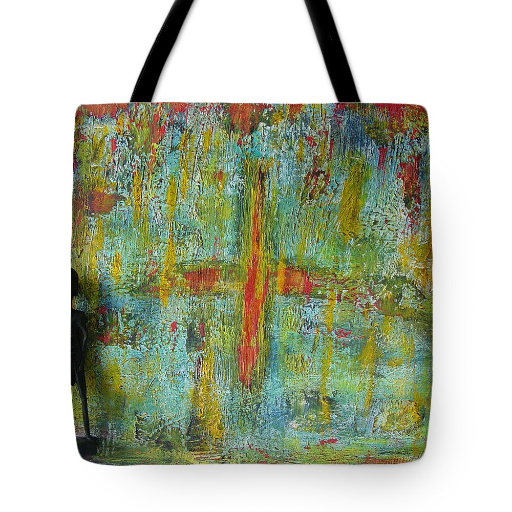 Acryl Painting Tote Bag featuring the painting W7 - shaka by KUNST MIT HERZ Art with heart