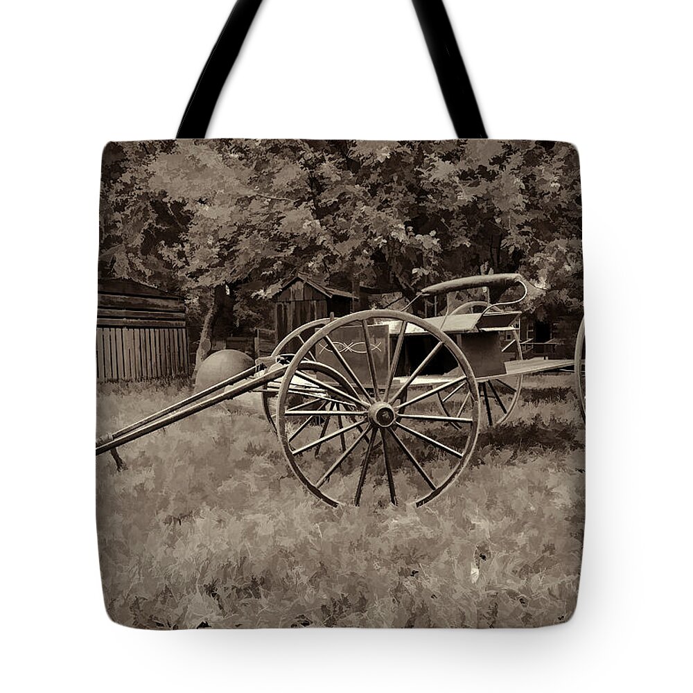 Wagon Tote Bag featuring the photograph Waiting for a Horse by Eunice Gibb