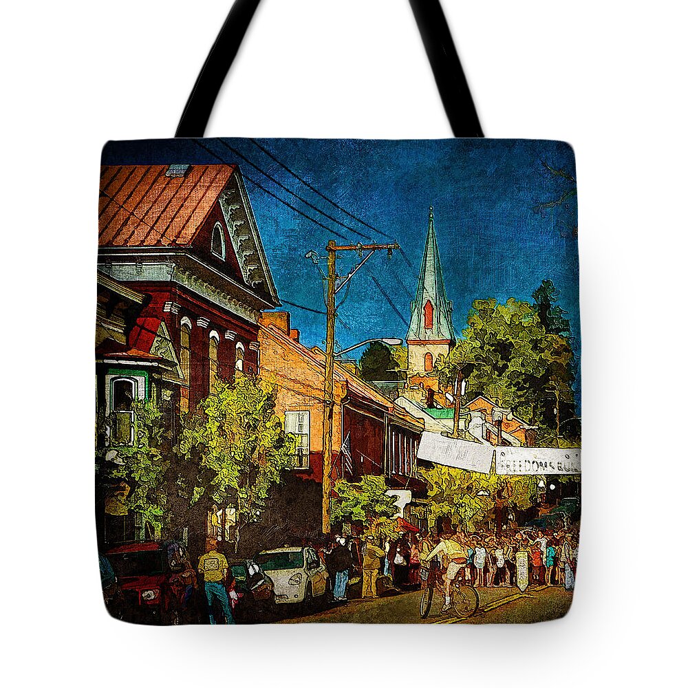Julia Springer Tote Bag featuring the photograph Waiting to Run by Julia Springer