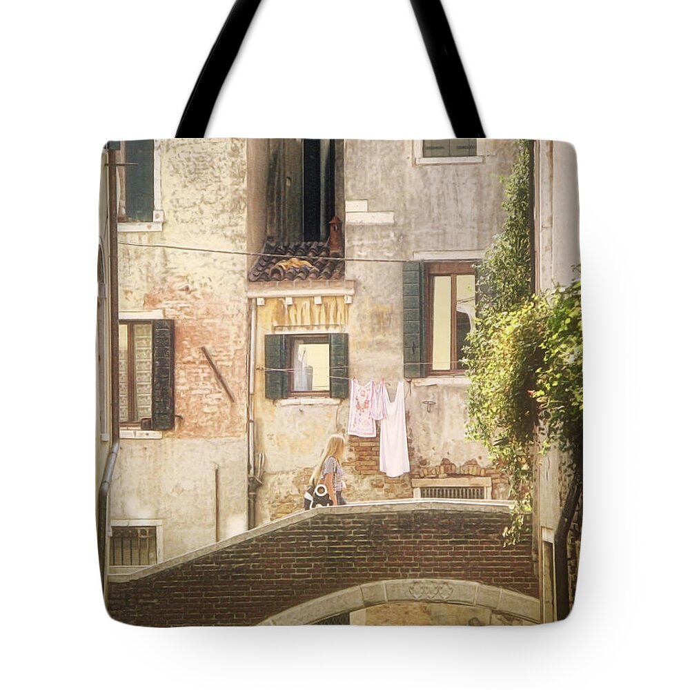 Photography Tote Bag featuring the photograph Walking in Venice by Nicola Nobile