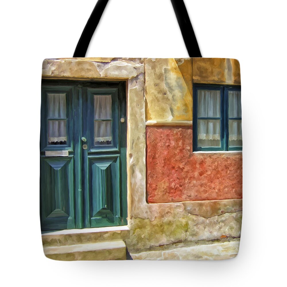 Doors Tote Bag featuring the painting Walking Through Vila De Conde by Michael Pickett