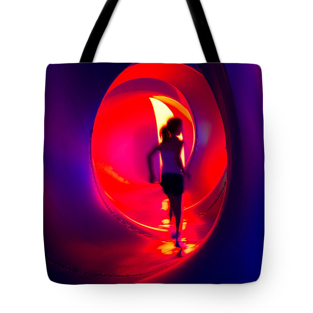 Abstract Tote Bag featuring the photograph Walking With Light 3 by Christie Kowalski