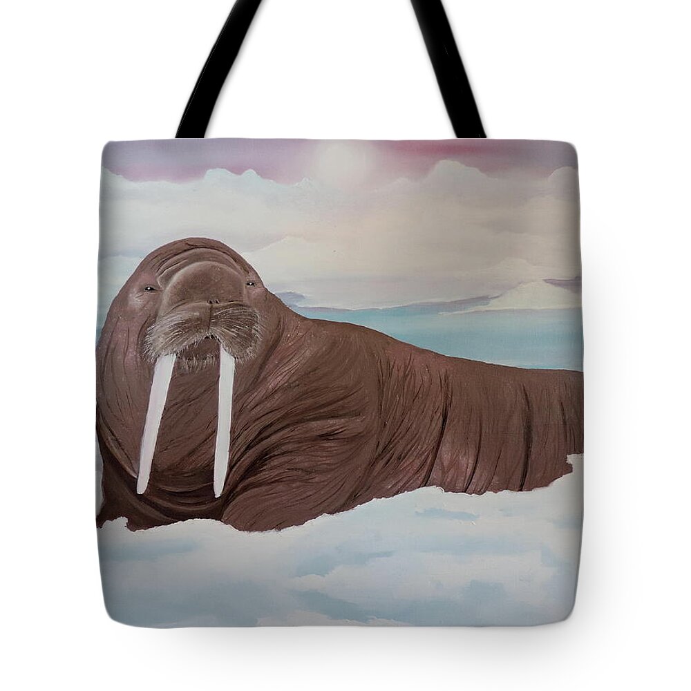 Alaska Tote Bag featuring the painting Walter by Dianna Lewis