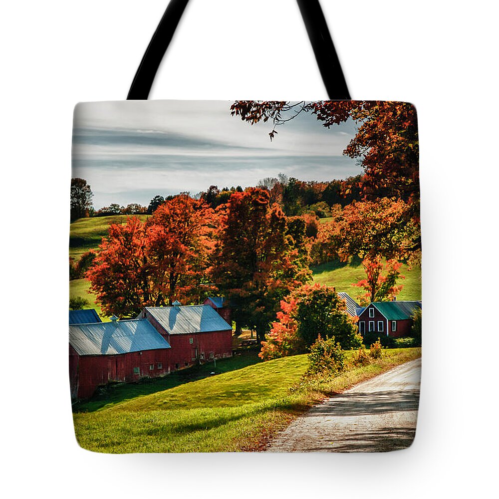  Jenne Farm Tote Bag featuring the photograph Wandering Down The Road by Jeff Folger