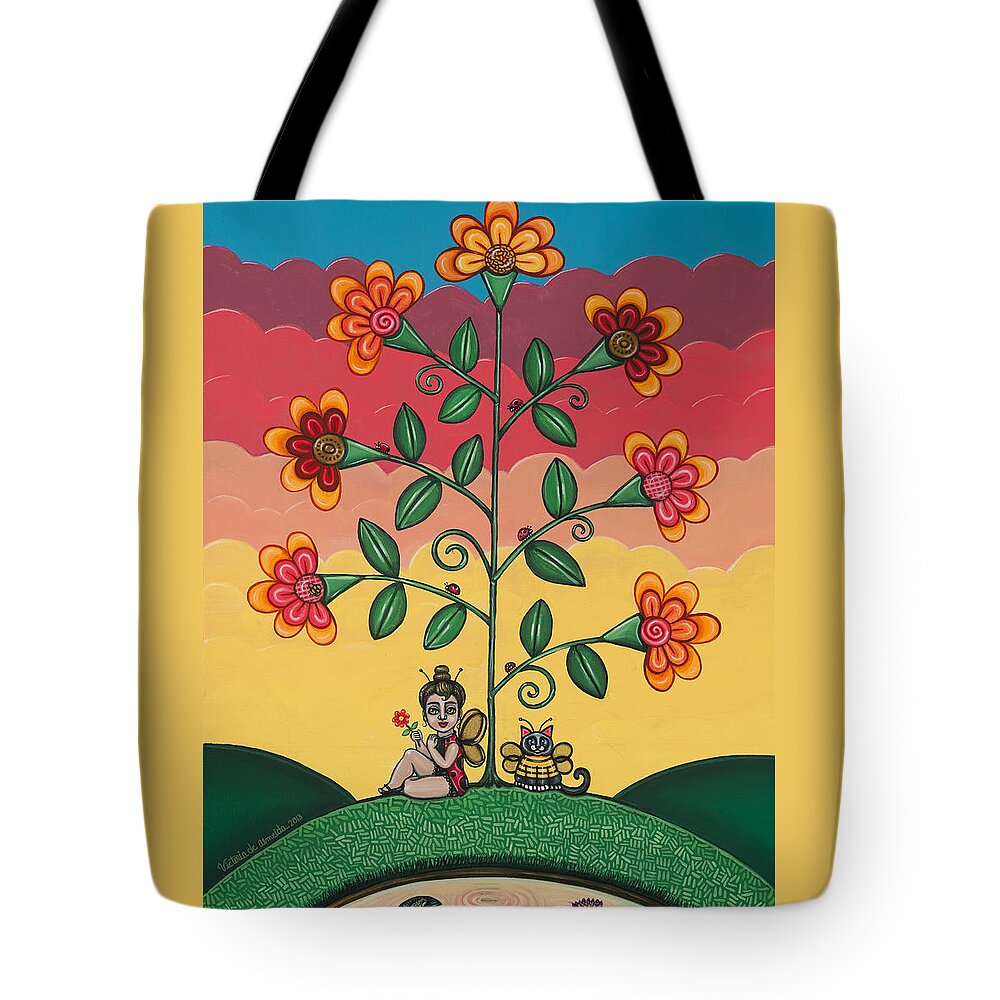 Bees Tote Bag featuring the painting Wannabees by Victoria De Almeida