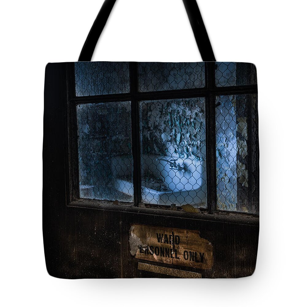 Abandoned Tote Bag featuring the photograph Ward personnel only by Gary Heller