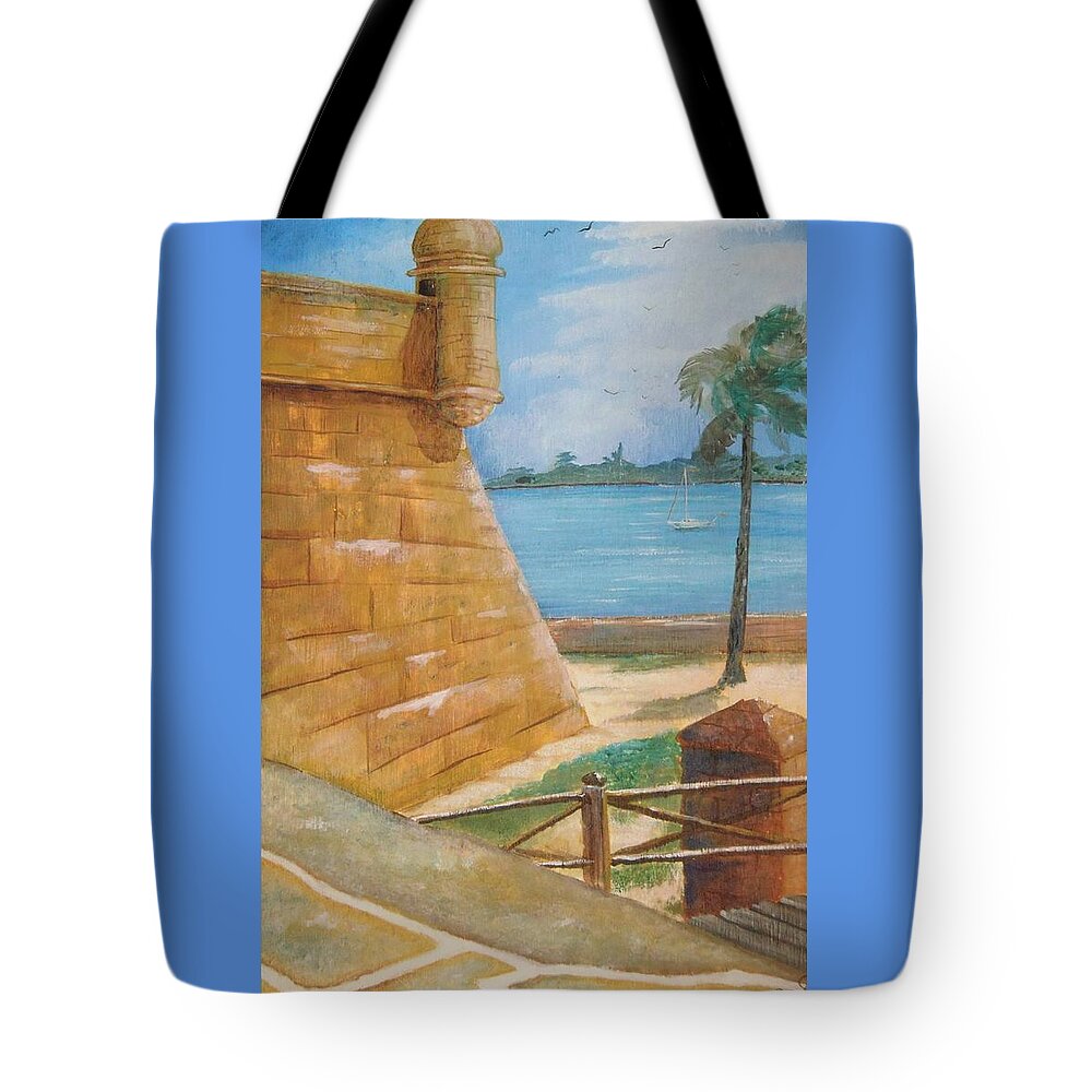 St. Augustine Tote Bag featuring the painting Warm Days in St. Augustine by Nicole Angell
