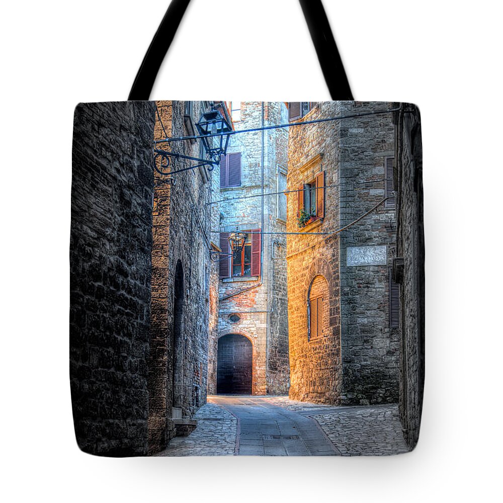 Todi Tote Bag featuring the photograph Warm sun Cold stone by W Chris Fooshee