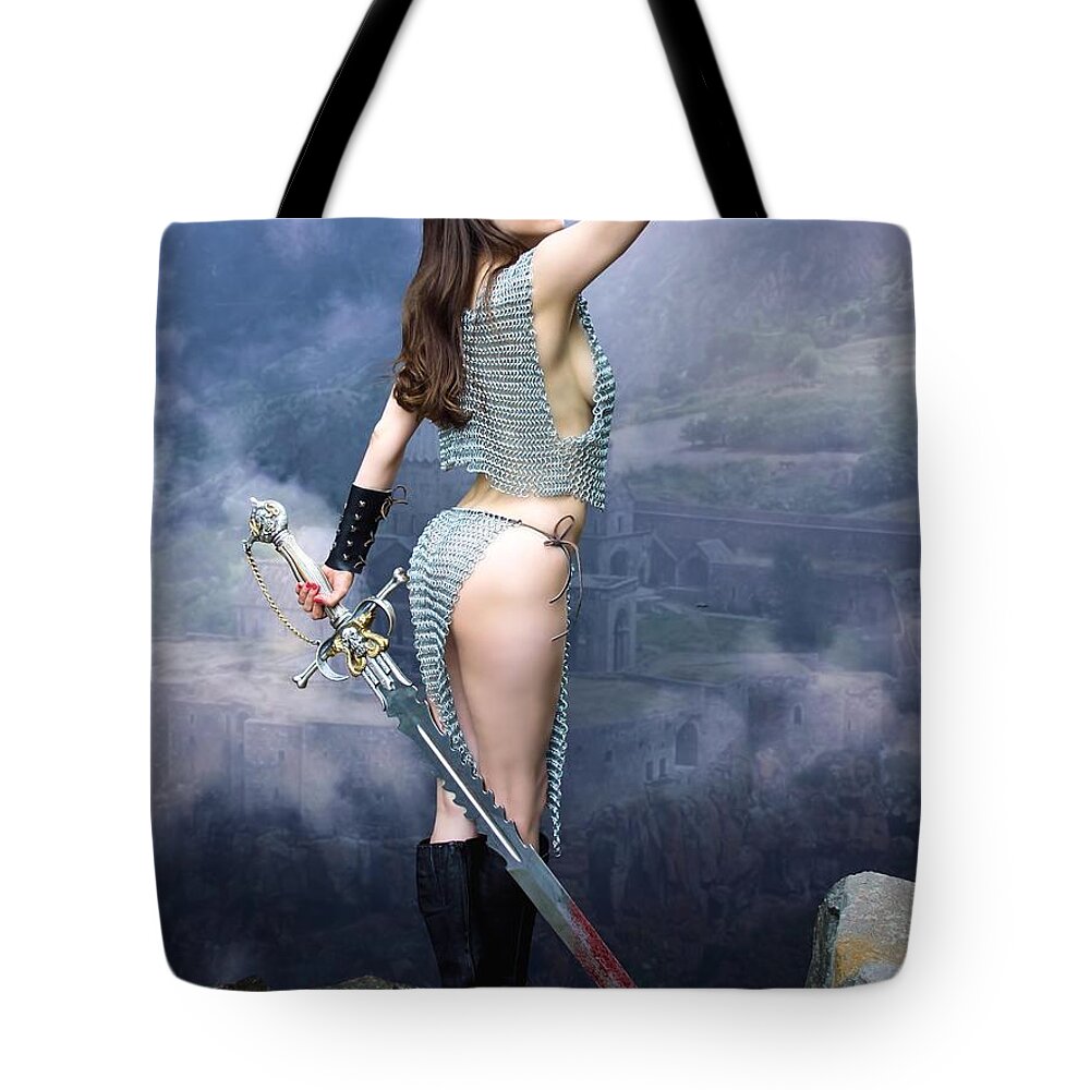 Fantasy Tote Bag featuring the photograph Warrior Ruins by Jon Volden