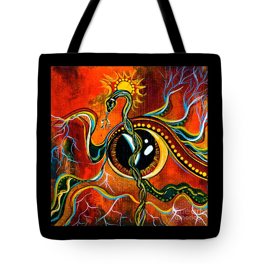 Third Eye Painting Tote Bag featuring the painting Warrior Spirit Eye by Deborha Kerr