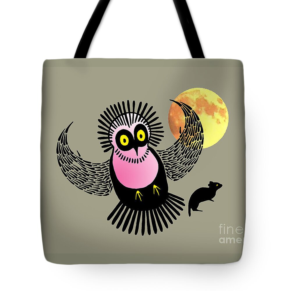 Owl Tote Bag featuring the mixed media Wasis First Hunt by Art MacKay