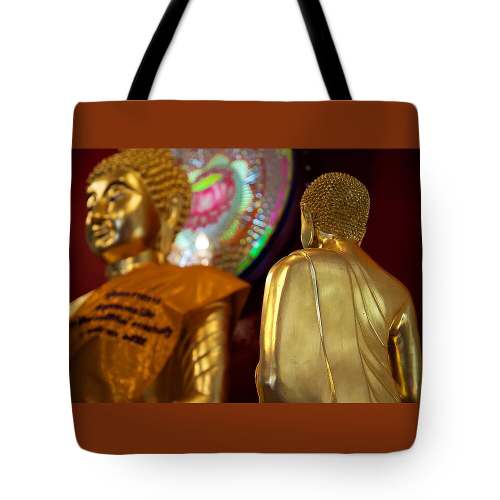 Architecture Tote Bag featuring the photograph Wat Buddhamongkolnimit by Mary Lee Dereske