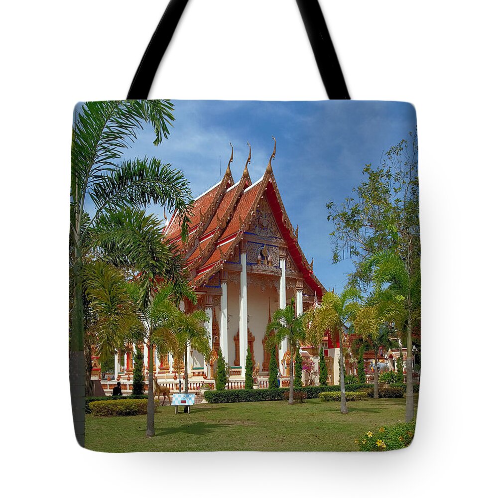 Scenic Tote Bag featuring the photograph Wat Chalong Ubosot DTHP048 by Gerry Gantt