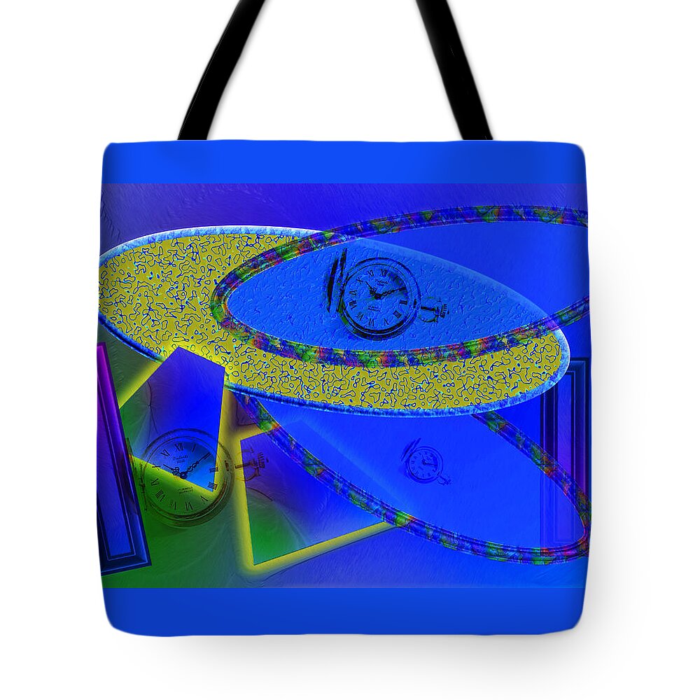 Abstract Art Tote Bag featuring the digital art Watches caught in Abstract by Kae Cheatham