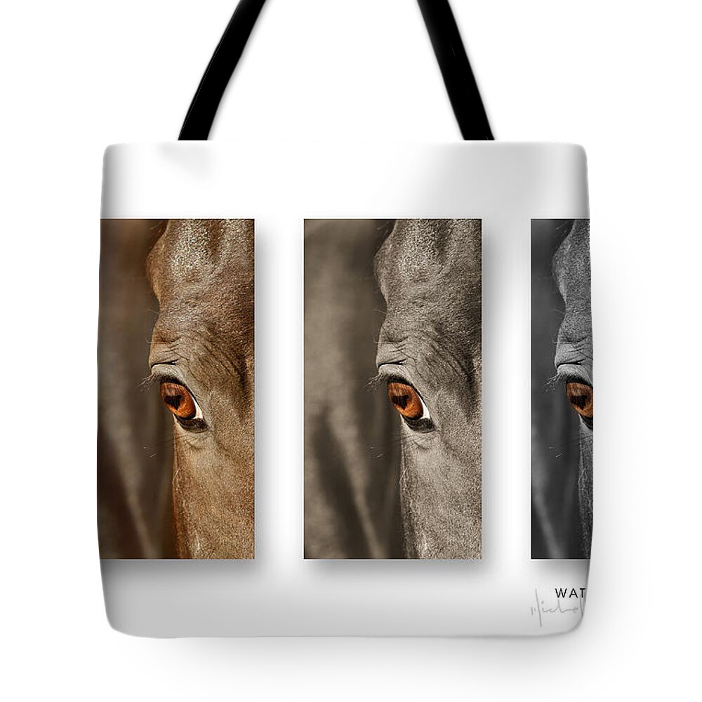 Nature Tote Bag featuring the photograph Watchful Triptych by Michelle Twohig