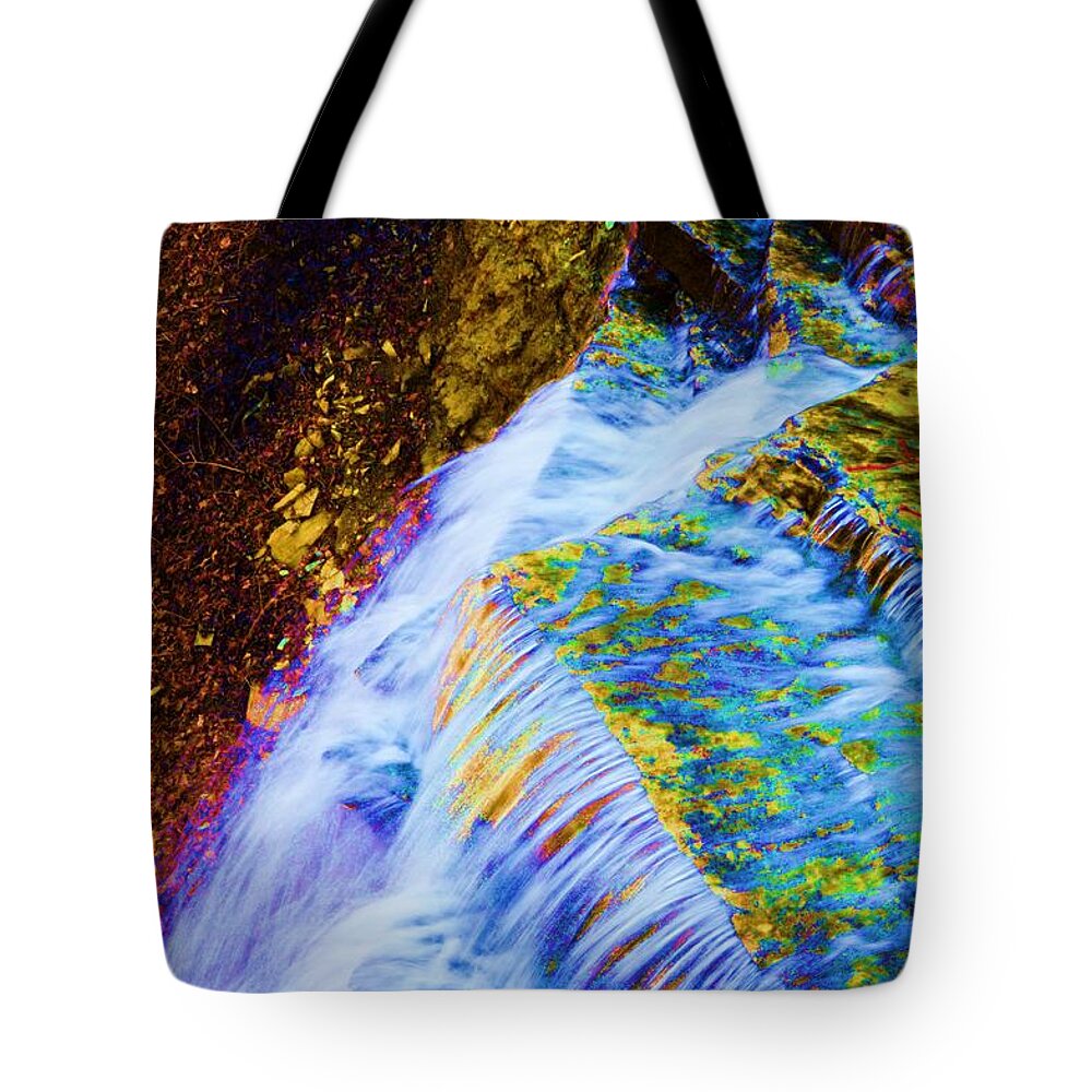 Waterfalls Tote Bag featuring the photograph Water Art by Stacie Siemsen