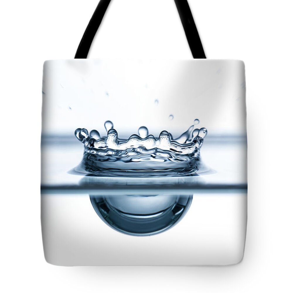 Spray Tote Bag featuring the photograph Water Drop Close-up by Daniel Elliot Photography