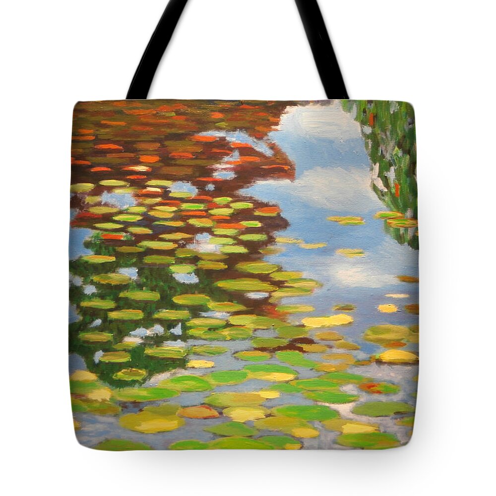Impressionist Tote Bag featuring the painting Water Lilies by Karyn Robinson