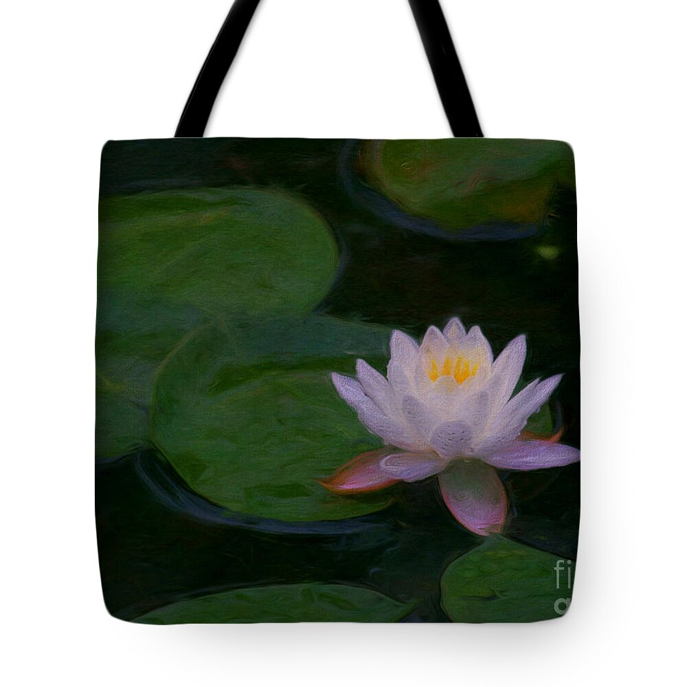 Water Lily Tote Bag featuring the digital art Water Lily Dreams by Jayne Carney