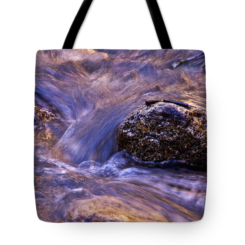 Abstract Tote Bag featuring the photograph Water Reflections by Anthony Mercieca