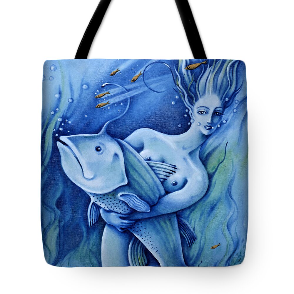 Fantasy Tote Bag featuring the painting Water by Valerie White