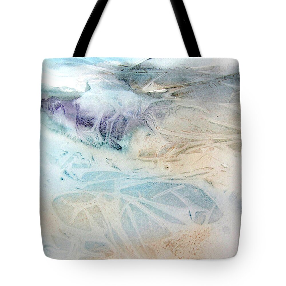 Abstract Tote Bag featuring the painting Water Worlds 1 by Amanda Amend