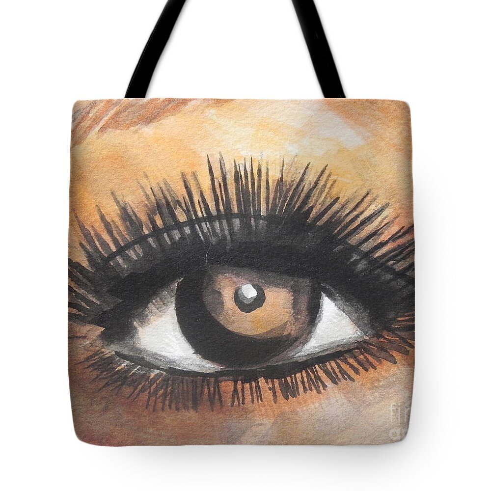 Watercolor Painting Tote Bag featuring the painting Watercolor Eye by Chrisann Ellis