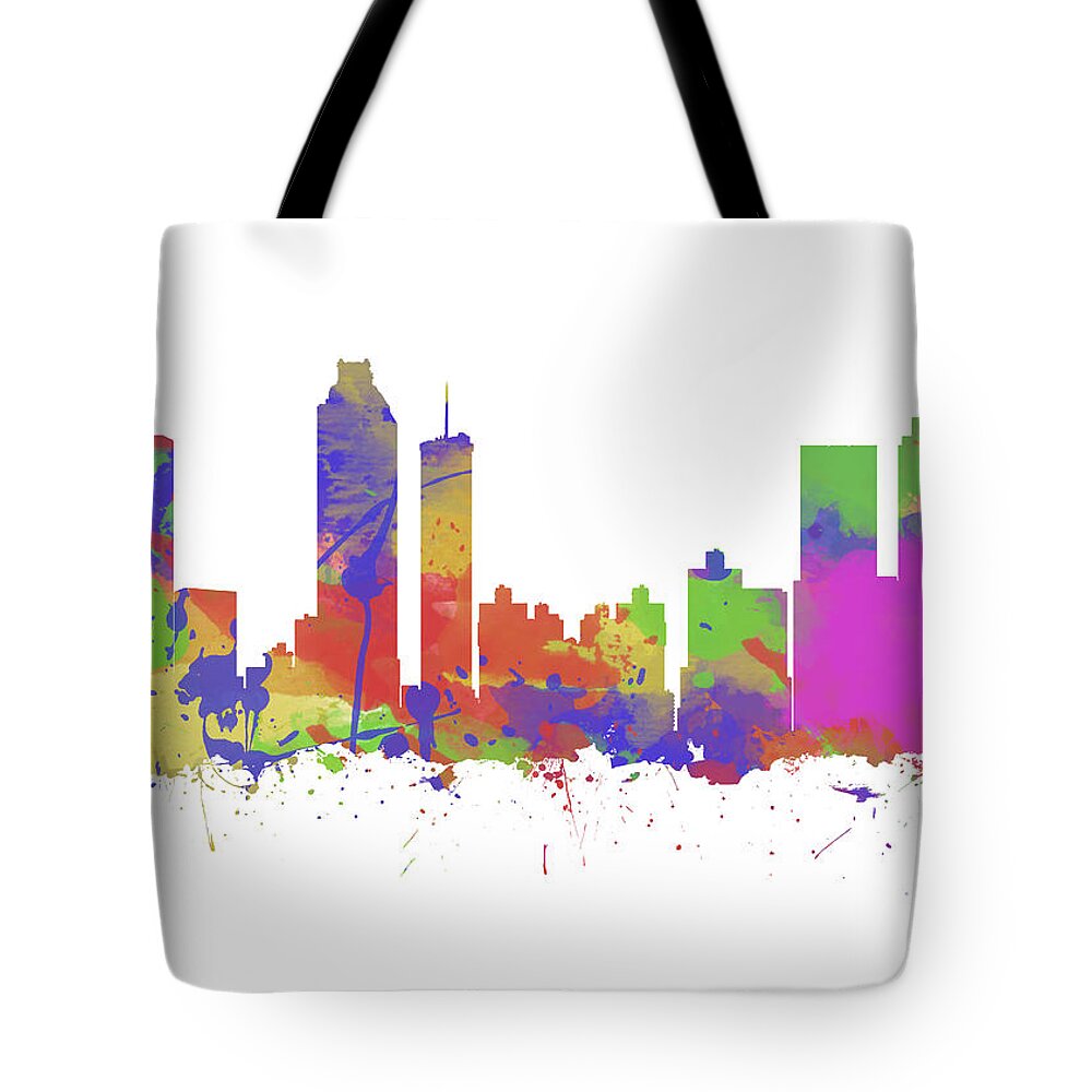 Atlanta Tote Bag featuring the photograph Watercolor print of the skyline of Atlanta Georgia by Chris Smith