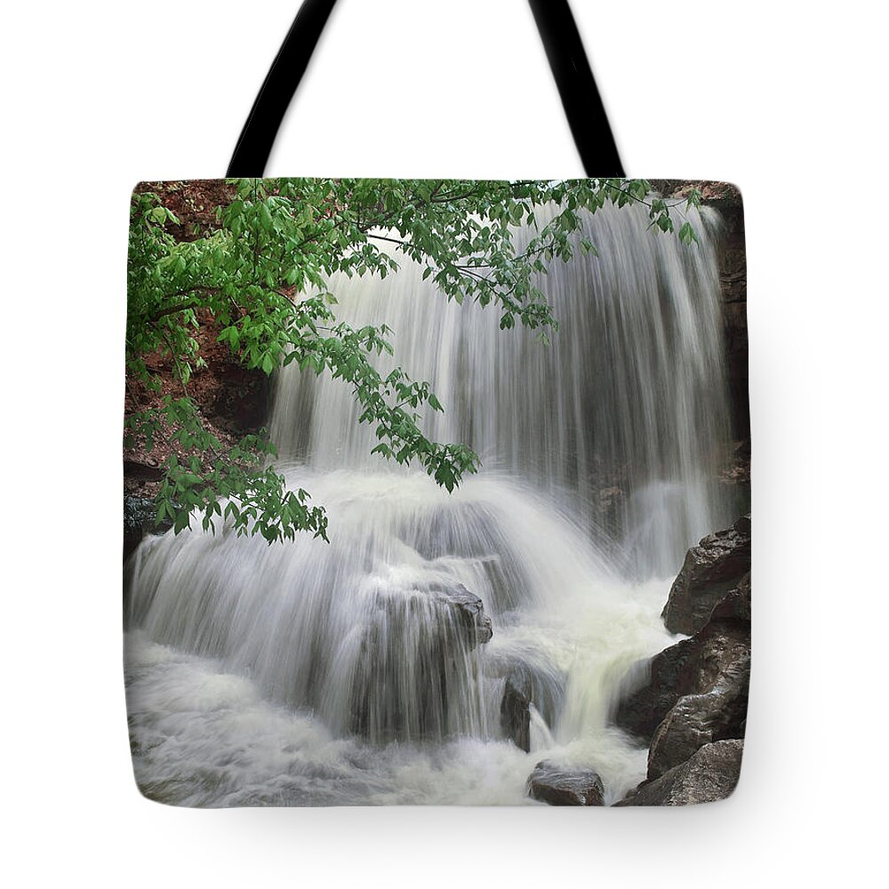 Tim Fitzharris Tote Bag featuring the photograph Waterfall Tanyard Creek Bella Vista by Tim Fitzharris
