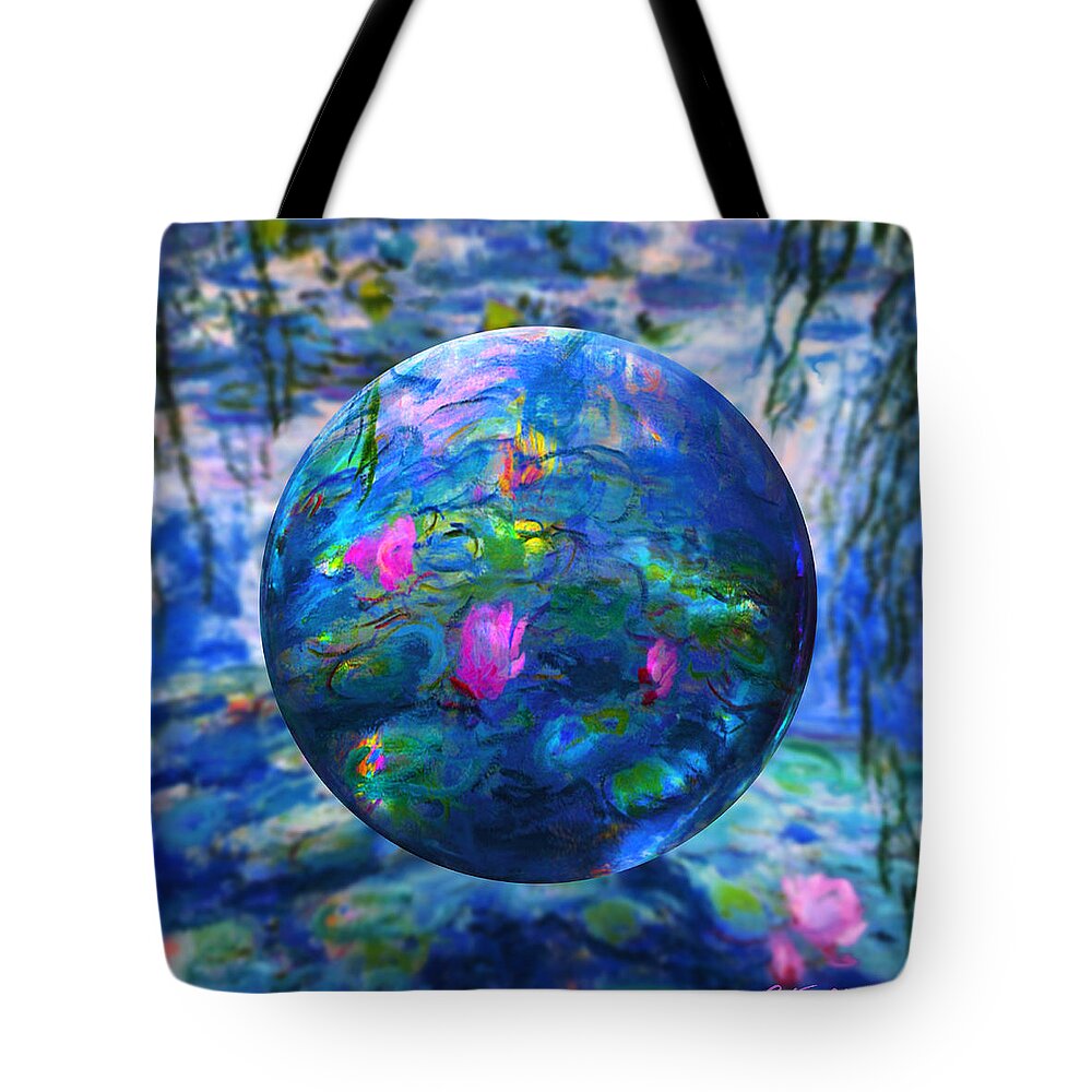  Claude Monet Waterlily Like Tote Bag featuring the painting Lilly Pond by Robin Moline