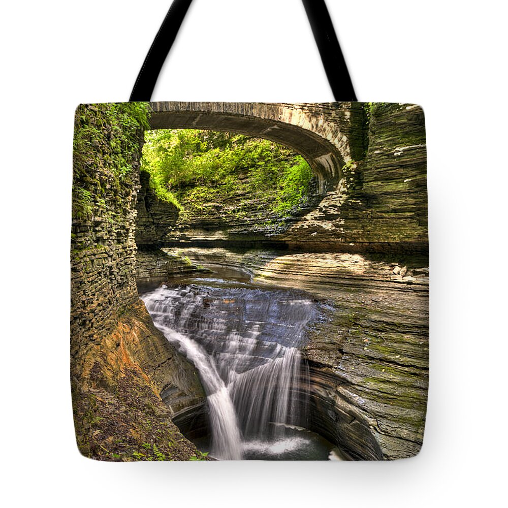Watkins Glen Tote Bag featuring the photograph Watkins Glen Waterfalls by Anthony Sacco