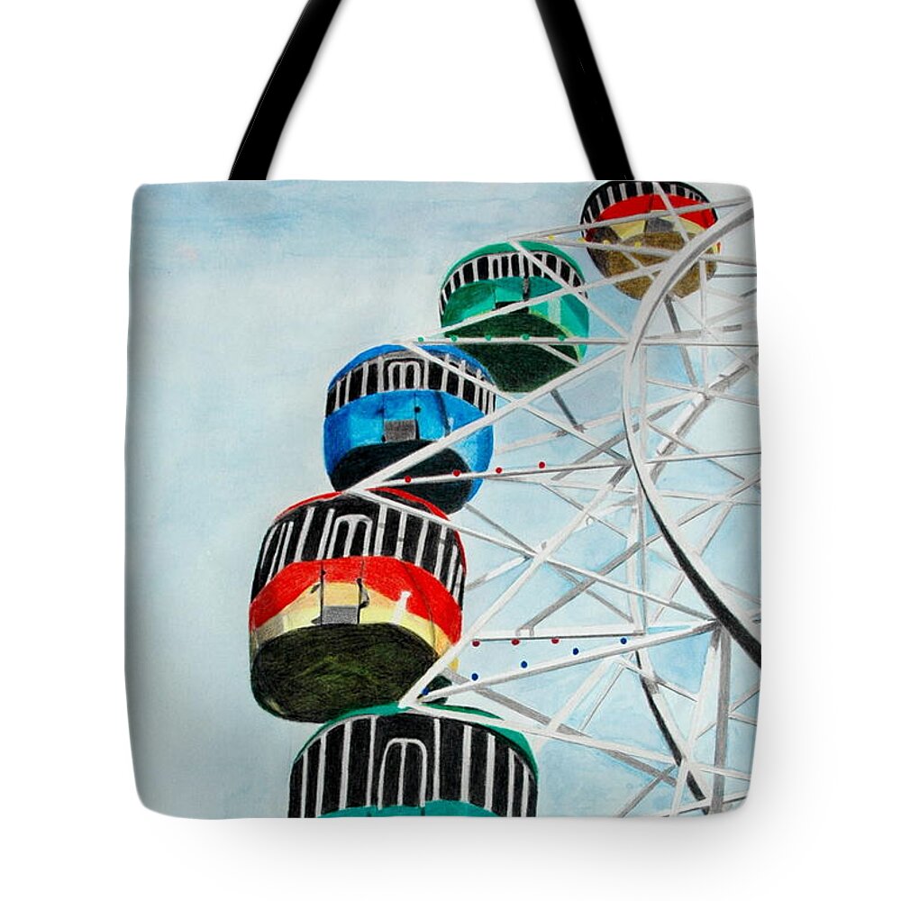 Pencil Tote Bag featuring the drawing Way Up In the Sky by Glenda Zuckerman