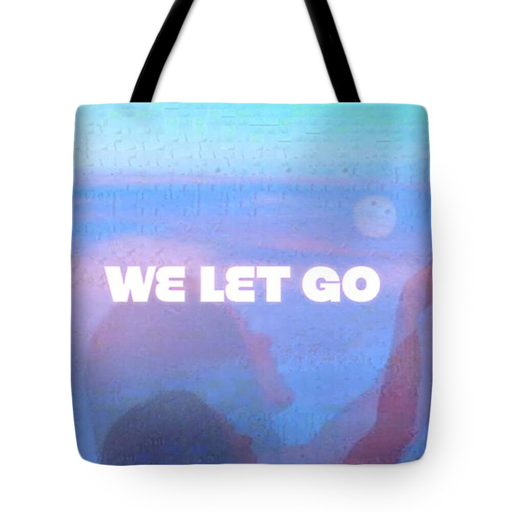 Blue Tote Bag featuring the photograph We Let Go by Deprise Brescia