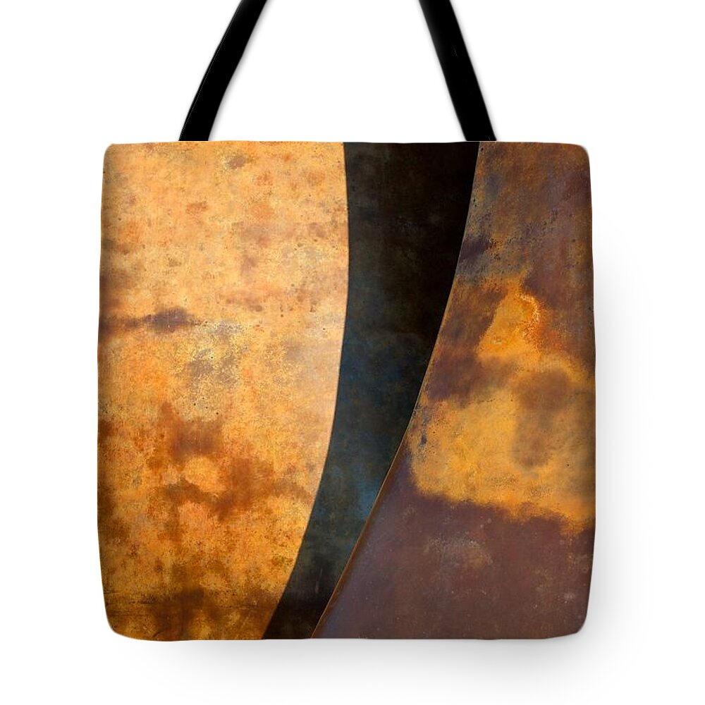 Abstract Tote Bag featuring the photograph Weathered Bronze Abstract by Stuart Litoff
