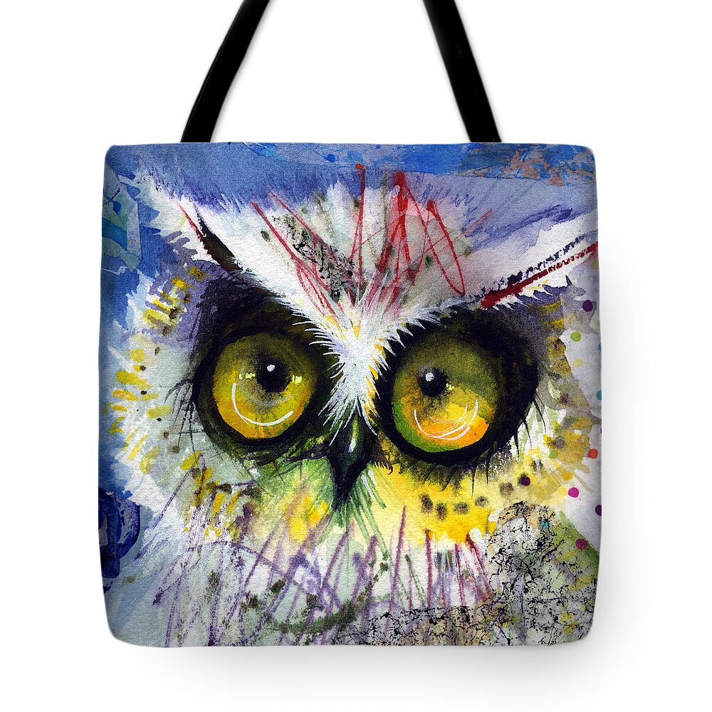  Polka Dots Tote Bag featuring the painting Webster by Laurel Bahe
