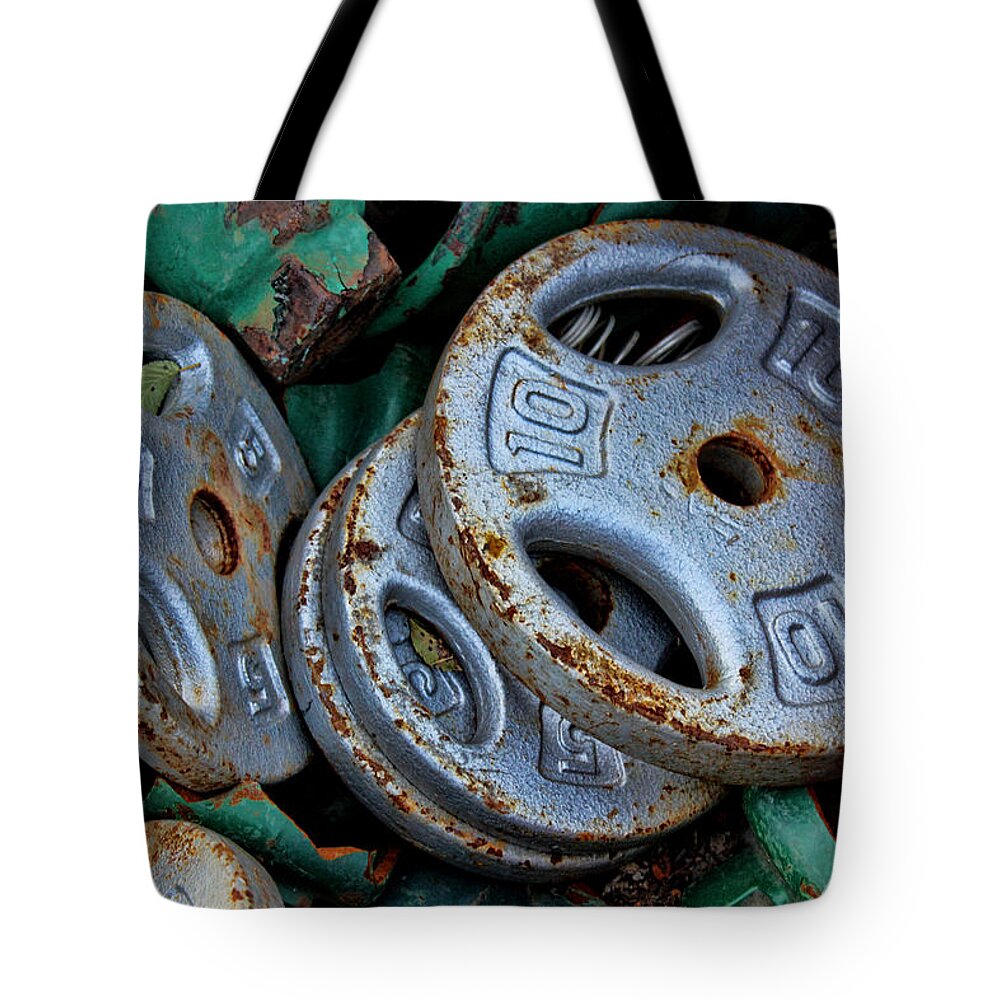 Weights Tote Bag featuring the photograph Weighting by Sylvia Thornton