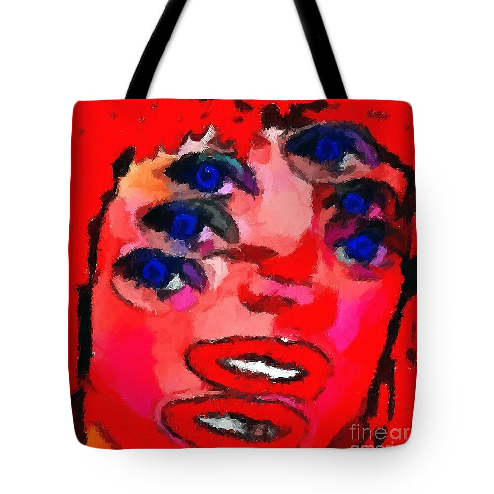 Weird Tote Bag featuring the digital art Weird 1 by Chris Butler