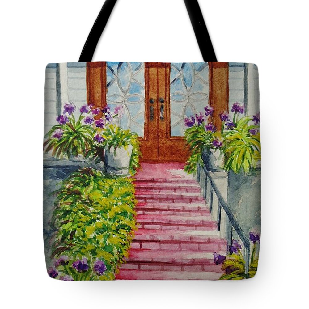 Print Tote Bag featuring the painting Welcome by Katherine Young-Beck